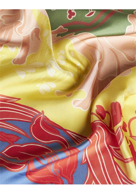 ETRO Camicia In Twill Di Seta Gialla Con Stampa - ETRO