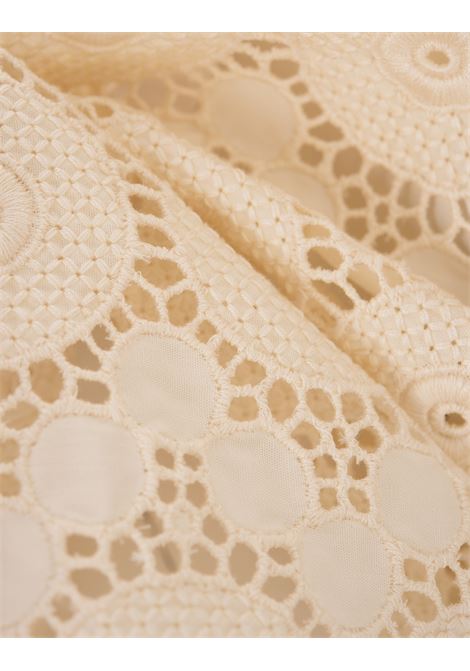 LA DOUBLE J Camicia Jackie In Evil Eye Ivory In Macrame - LA DOUBLE J