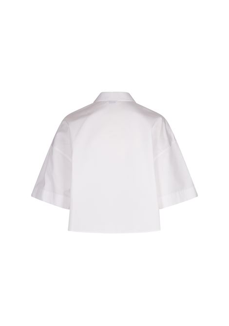 ALEXANDER MCQUEEN Camicia Militare Cropped Boxy In Bianco Ottico - ALEXANDER MCQUEEN