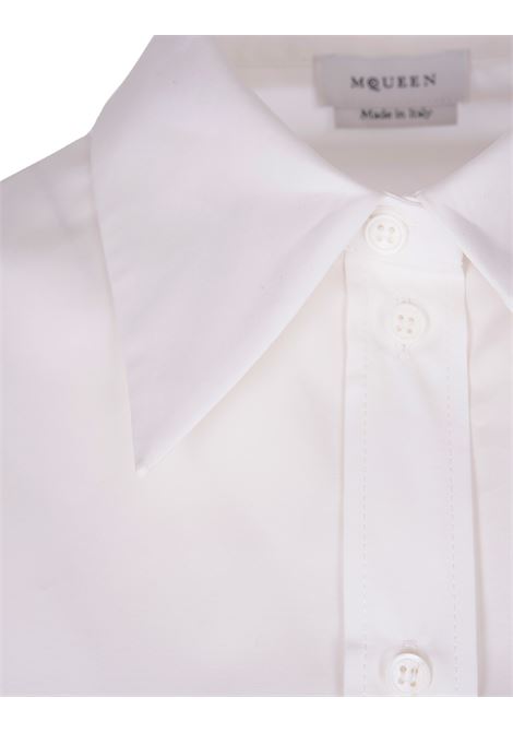 ALEXANDER MCQUEEN Camicia Militare Cropped Boxy In Bianco Ottico - ALEXANDER MCQUEEN