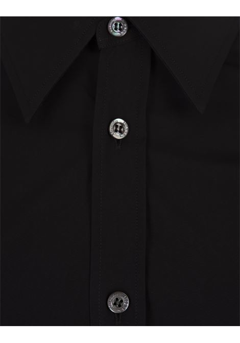 ALEXANDER MCQUEEN Camicia Nera Con Nastro Logo Sui Polsi - ALEXANDER MCQUEEN