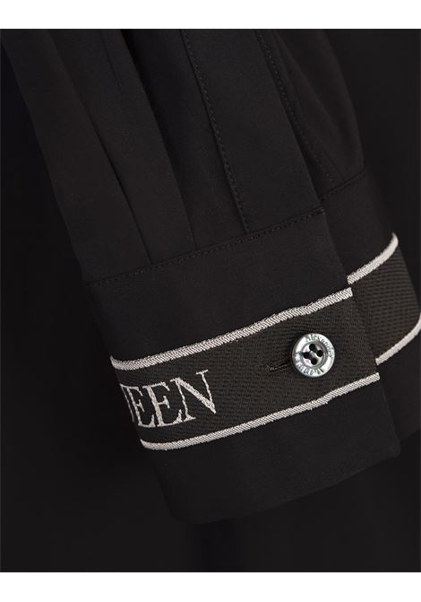 ALEXANDER MCQUEEN Camicia Nera Con Nastro Logo Sui Polsi - ALEXANDER MCQUEEN