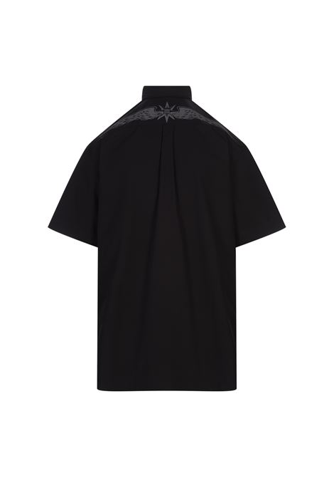 GIVENCHY Camicia Nera Con Stampa Logo Con Ali - GIVENCHY