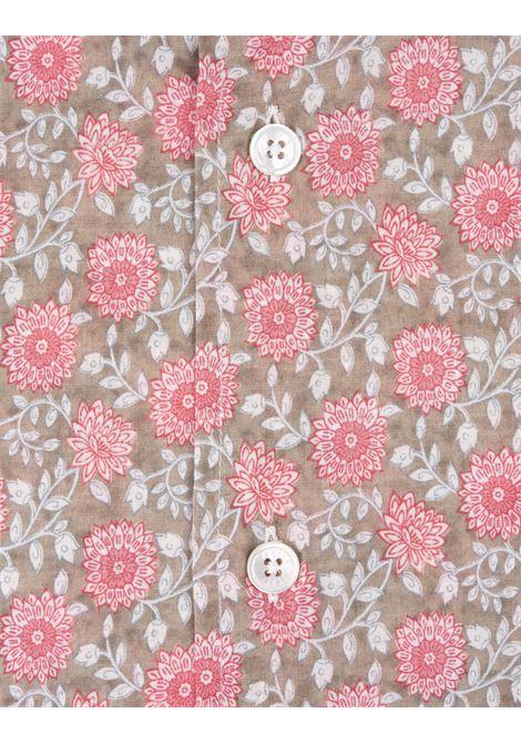 FEDELI Camicia Sean In Panamino Floreale Sabbia/Rosa - FEDELI