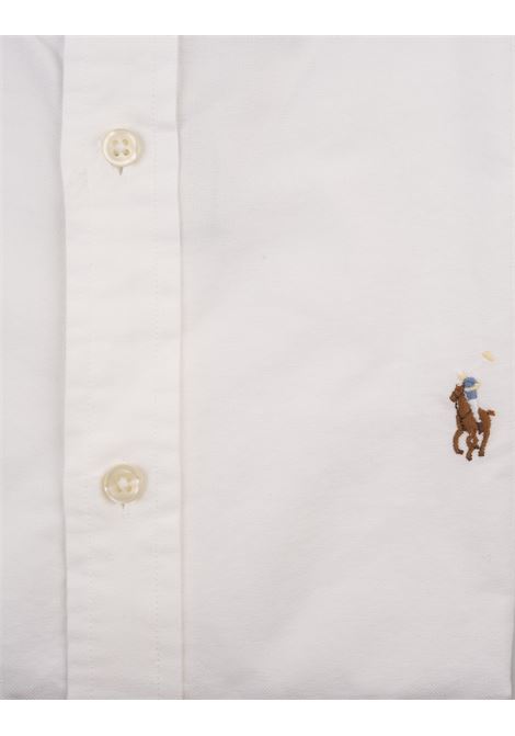 RALPH LAUREN Camicia Slim Fit Bianca Con Pony - RALPH LAUREN