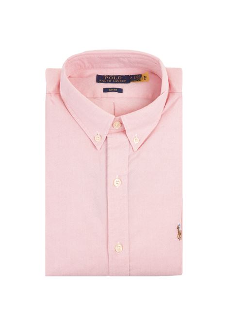 RALPH LAUREN Camicia Slim Fit Rosa Con Pony - RALPH LAUREN