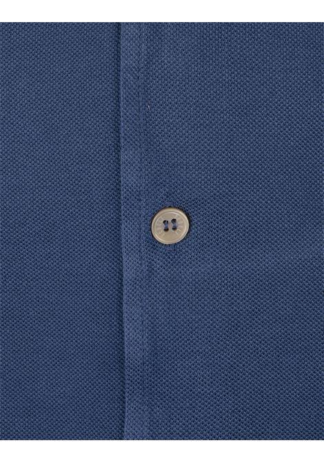 FEDELI Camicia Teorema In Piquet Di Cotone Blu - FEDELI