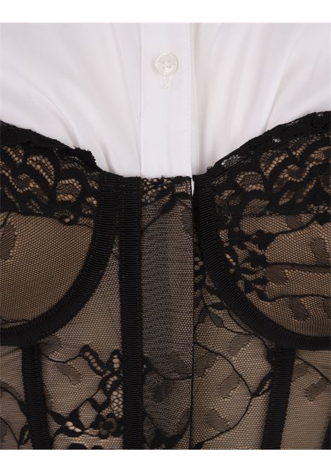 GIUSEPPE DI MORABITO Camicia Top E Bustier Lingerie Bianca - GIUSEPPE DI MORABITO