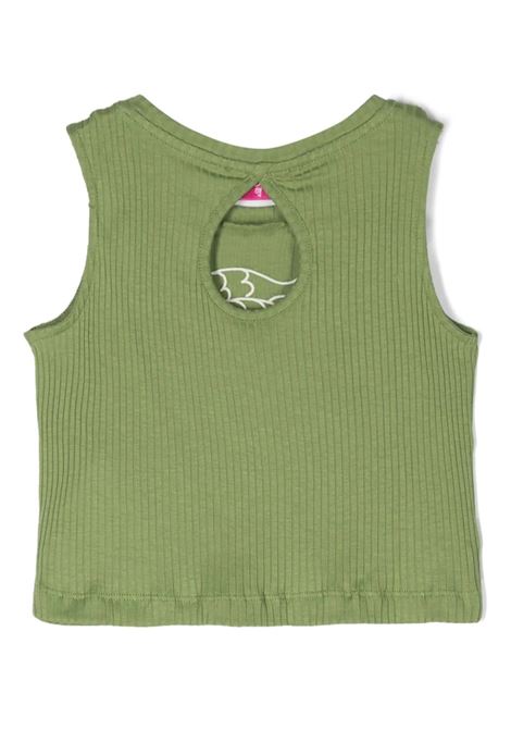 EMILIO PUCCI JUNIOR Canotta A Coste Verde Con Motivo Pesci - EMILIO PUCCI JUNIOR