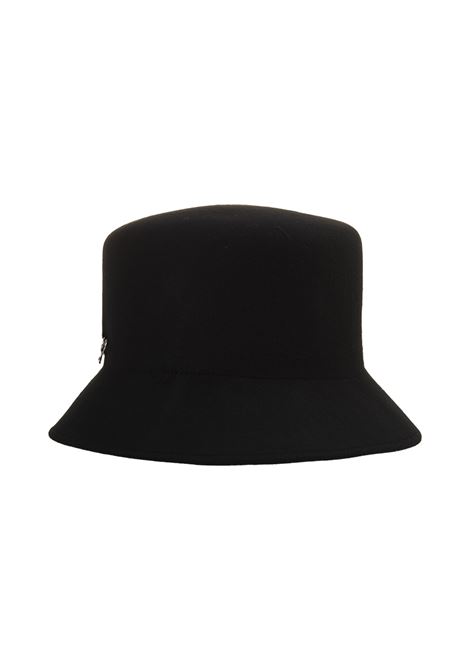 ERMANNO SCERVINO Cappello Bucket In Lana Nera Con Spilla - ERMANNO SCERVINO
