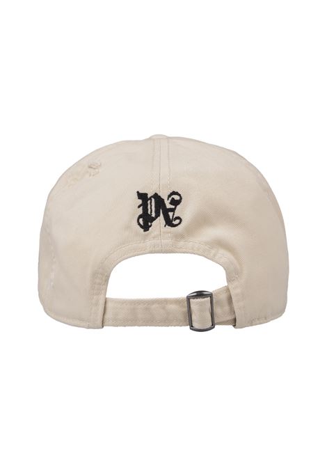 PALM ANGELS Cappello Da Baseball Beige Chiaro Con Logo E Monogramma - PALM ANGELS