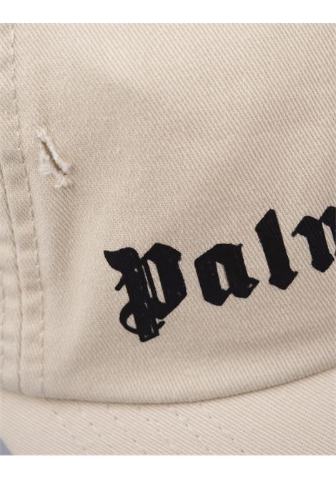 PALM ANGELS Cappello Da Baseball Beige Chiaro Con Logo E Monogramma - PALM ANGELS