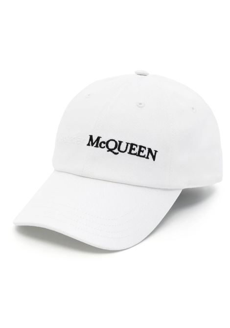 ALEXANDER MCQUEEN Cappello Da Baseball Bianco Con Firma McQueen - ALEXANDER MCQUEEN