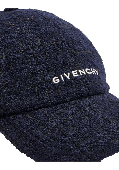 GIVENCHY Cappello Da Baseball Givenchy In Tweed Blu Scuro - GIVENCHY