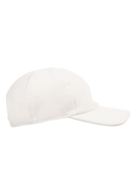 KITON Cappello Da Baseball In Cashmere Bianco Con Logo - KITON