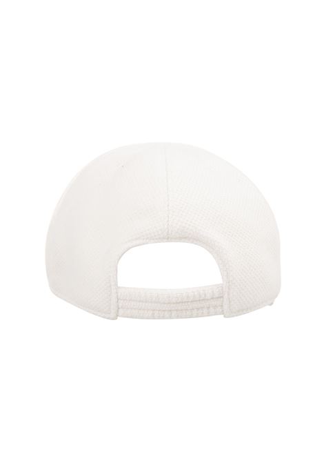 KITON Cappello Da Baseball In Cashmere Bianco Con Logo - KITON
