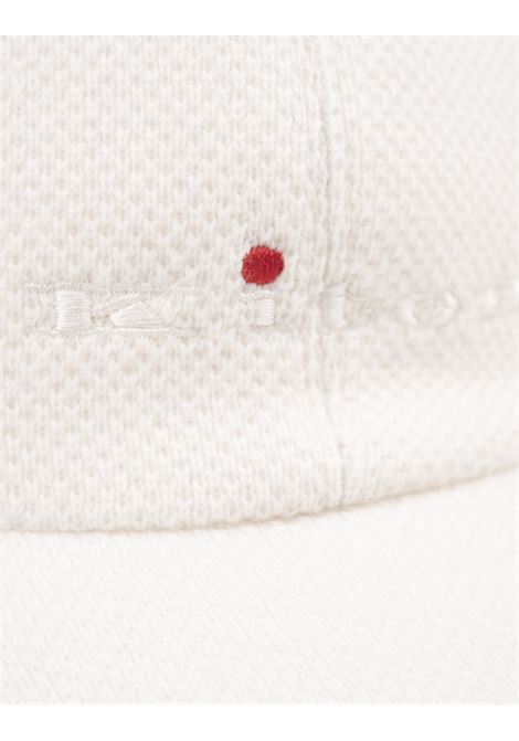 KITON Cappello Da Baseball In Cashmere Bianco Con Logo - KITON