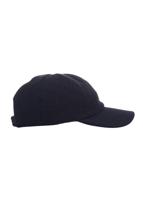 KITON Cappello Da Baseball In Cashmere Blu Con Logo - KITON