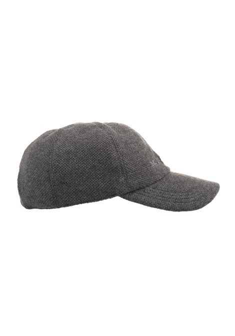 KITON Cappello Da Baseball In Cashmere Grigio Con Logo - KITON