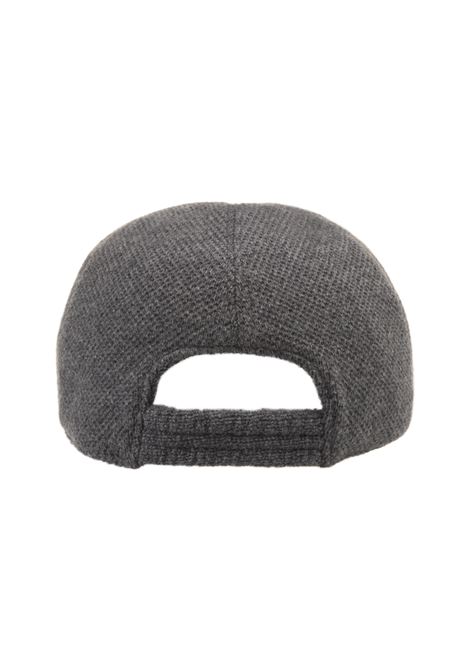 KITON Cappello Da Baseball In Cashmere Grigio Con Logo - KITON