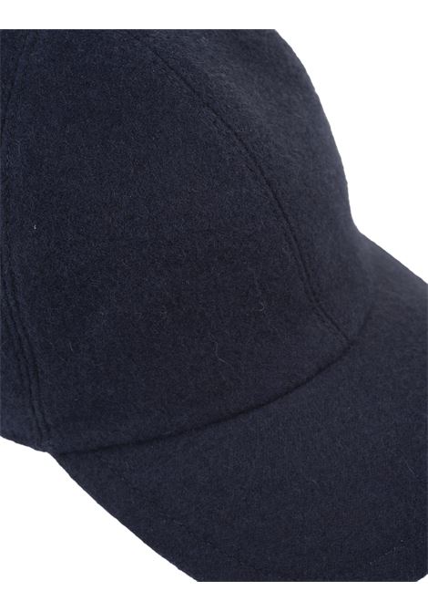 FEDELI Cappello Da Baseball In Feltro Di Cashmere Blu Scuro - FEDELI