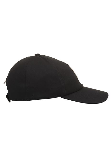 MONCLER GRENOBLE Cappello Da Baseball In Gabardine Nero Con Patch Logo - MONCLER GRENOBLE