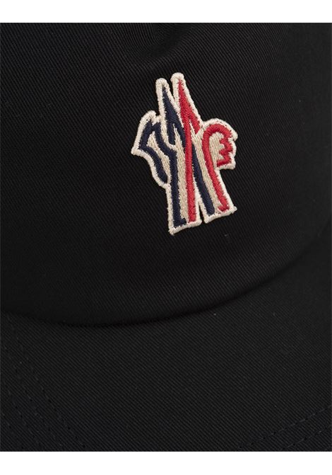MONCLER GRENOBLE Cappello Da Baseball In Gabardine Nero Con Patch Logo - MONCLER GRENOBLE