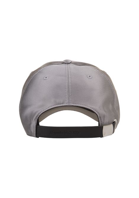 ALEXANDER MCQUEEN Cappello Da Baseball In Misto Seta Grigio Con Logo Frontale - ALEXANDER MCQUEEN
