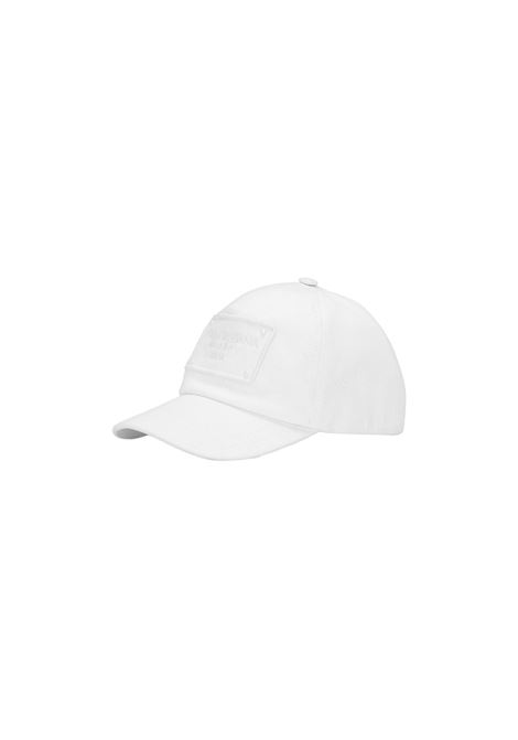 DOLCE & GABBANA KIDS Cappello Da Baseball In Twill Bianco Con Placca Loogata - DOLCE & GABBANA KIDS