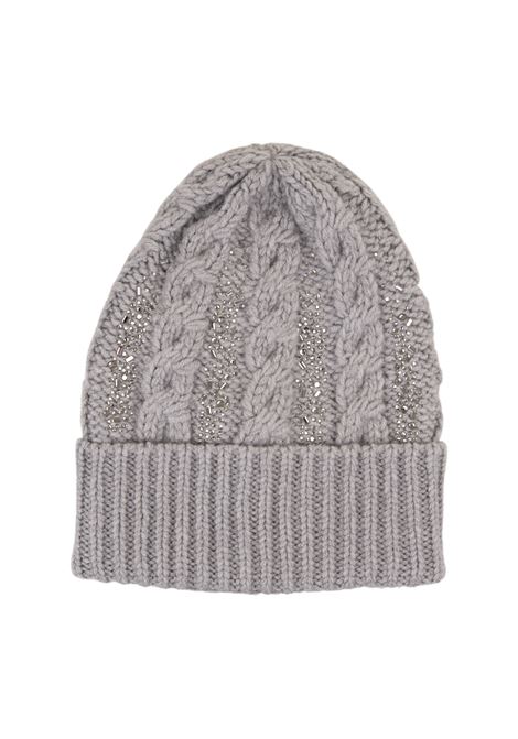 ERMANNO SCERVINO Cappello Grigio Con Trecce e Cristalli - ERMANNO SCERVINO