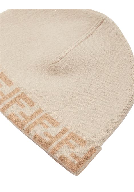 FENDI KIDS Cappello Reversibile Beige Con Logo FF - FENDI KIDS