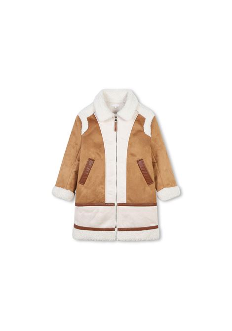 CHLOÉ KIDS Cappotto Bicolore Con Effetto Shearling - CHLOÉ KIDS
