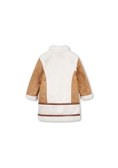 CHLOÉ KIDS Cappotto Bicolore Con Effetto Shearling - CHLOÉ KIDS