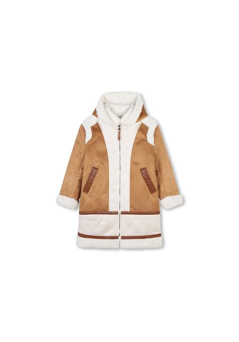 CHLOÉ KIDS Cappotto Bicolore Con Effetto Shearling - CHLOÉ KIDS