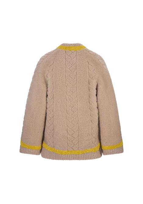 BLUMARINE Cappotto Corto In Pelliccia Beige E Gialla - BLUMARINE