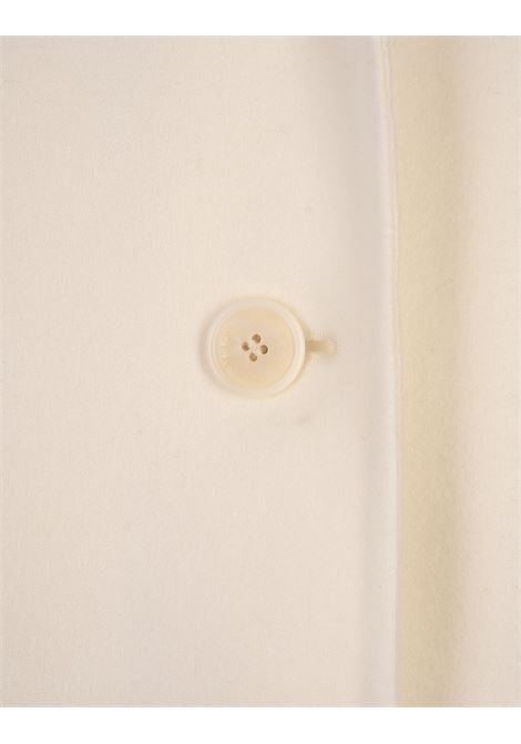 ERMANNO SCERVINO Cappotto In Panno Di Lana Bianco Con Ricami - ERMANNO SCERVINO