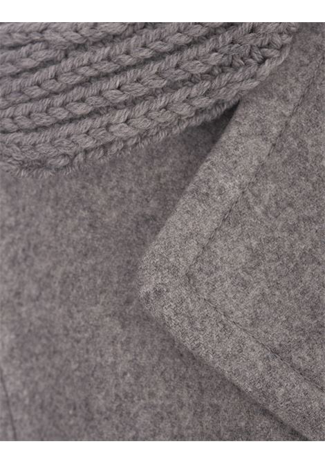 ERMANNO SCERVINO Cappotto In Panno Grigio Con Collo In Maglia - ERMANNO SCERVINO