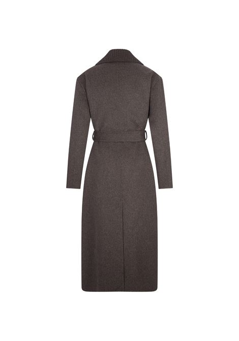 PAROSH Cappotto Leak In Double Di Lana Marrone - PAROSH