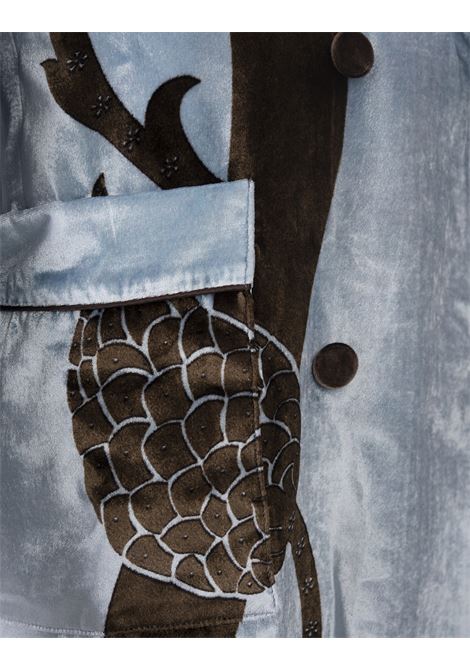 FOR RESTLESS SLEEPERS Cappotto Lungo Proto Azzurro Con Strisce Veneziane - FOR RESTLESS SLEEPERS