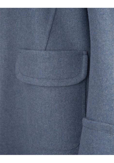 ERMANNO SCERVINO Cappotto Monopetto In Misto Lana Celeste - ERMANNO SCERVINO