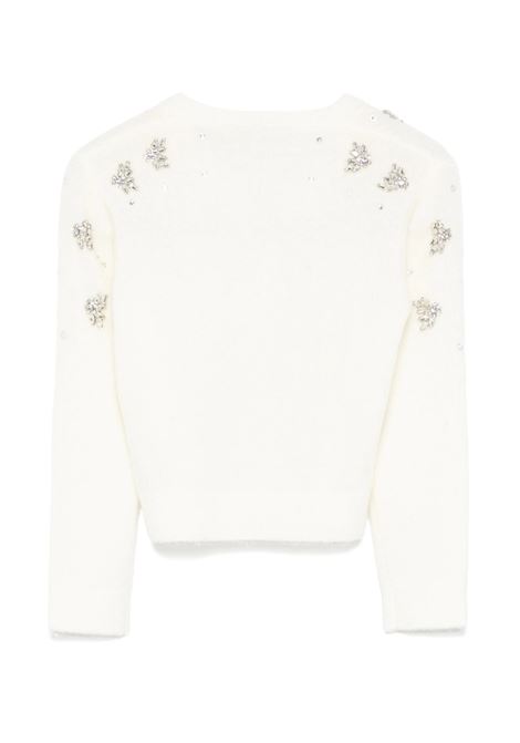 MISS BLUMARINE KIDS Cardigan Bianco Con Applicazione Gioiello - MISS BLUMARINE KIDS