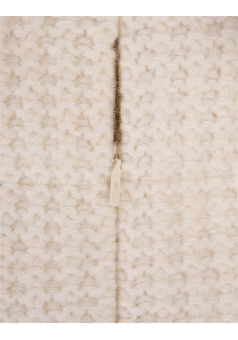 MONCLER Cardigan Imbottito Bianco In Lana E Alpaca - MONCLER