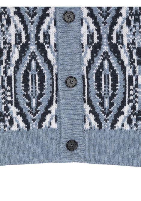 ETRO KIDS Cardigan In Lana Jacquard Azzurra Con Motivi Geometrici - ETRO KIDS