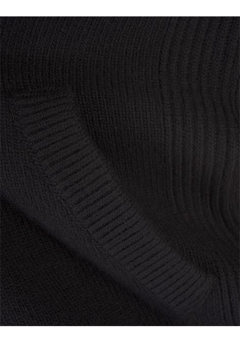 STONE ISLAND Cardigan In Lana Nero Con Zip E Cappuccio - STONE ISLAND