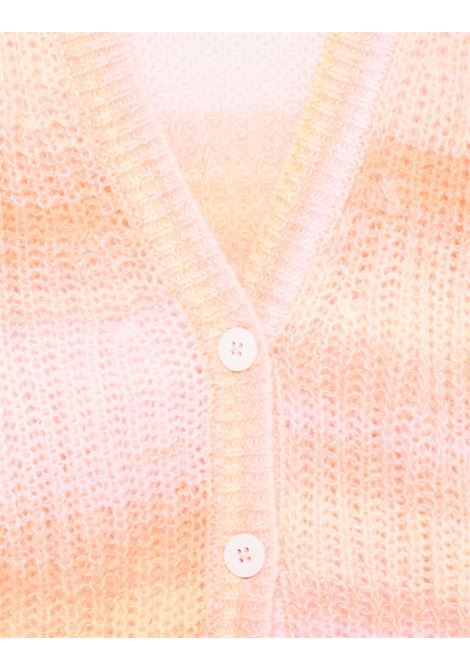 STELLA MCCARTNEY KIDS Cardigan In Maglia Rosa Pesca A Righe Arcobaleno - STELLA MCCARTNEY KIDS