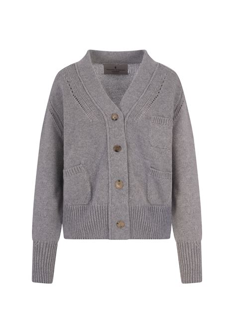 ERMANNO SCERVINO Cardigan Over In Cashmere Grigio - ERMANNO SCERVINO