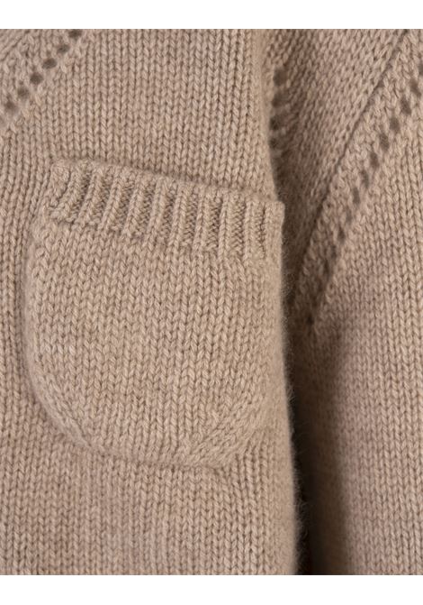 ERMANNO SCERVINO Cardigan Over In Cashmere Sabbia - ERMANNO SCERVINO