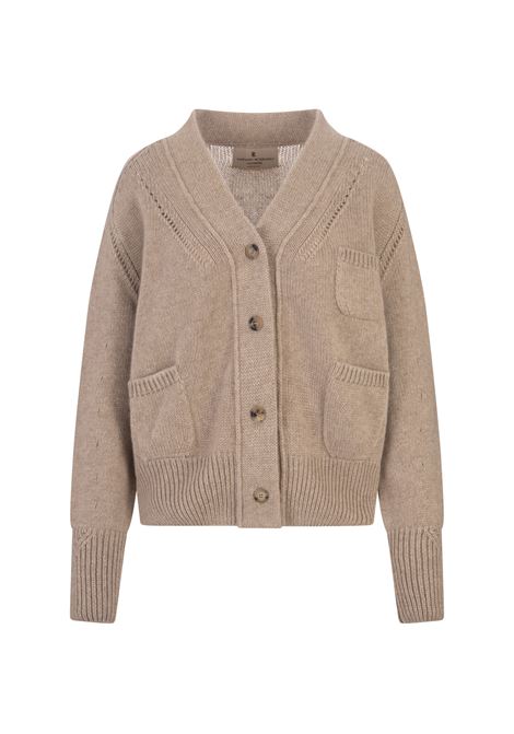 ERMANNO SCERVINO Cardigan Over In Cashmere Sabbia - ERMANNO SCERVINO