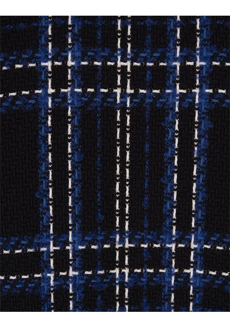 MSGM Cardigan Oversize In Tweed Blu Con Fantasia Maxi Check - MSGM