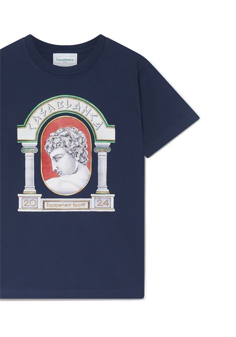 CASABLANCA La Medaille T-Shirt Blu Navy - CASABLANCA